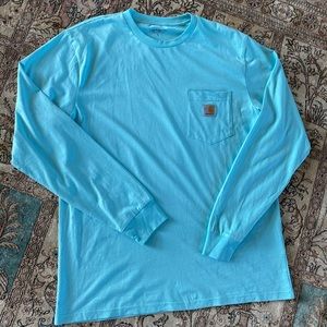 Carhartt WIP sz large long sleeve shirt blue